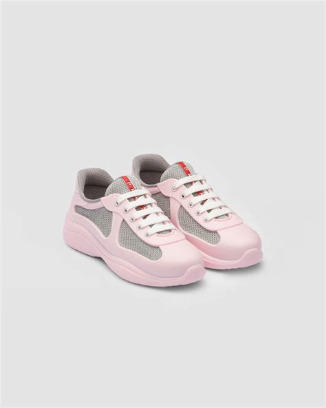 prada white sneakers platform|Prada pink platform sneakers.